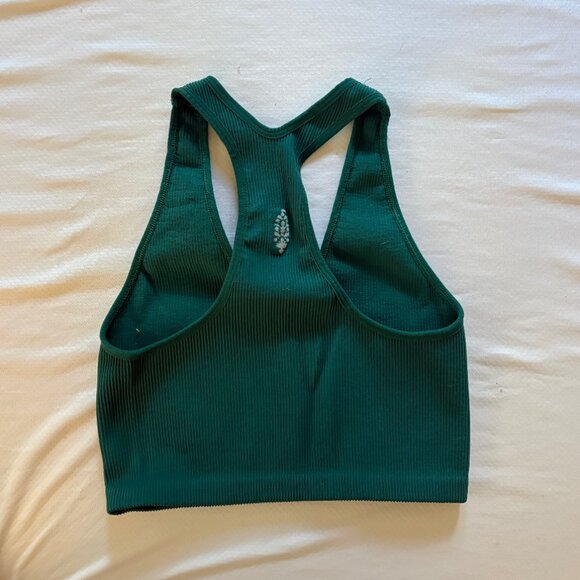 Free People Movement- Green Racerback Crop Top - Picture 2 of 2